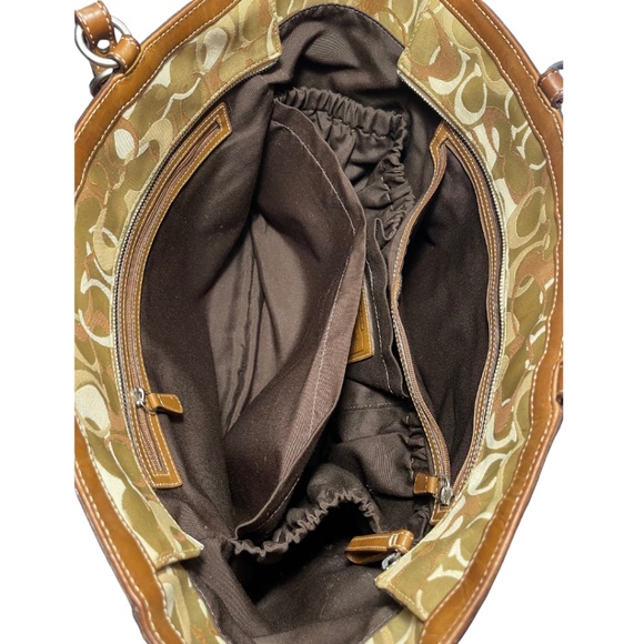 Coach Baby Bag Large Tote Zipper Top Signature Khaki Optic Print - Picture 3 of 10